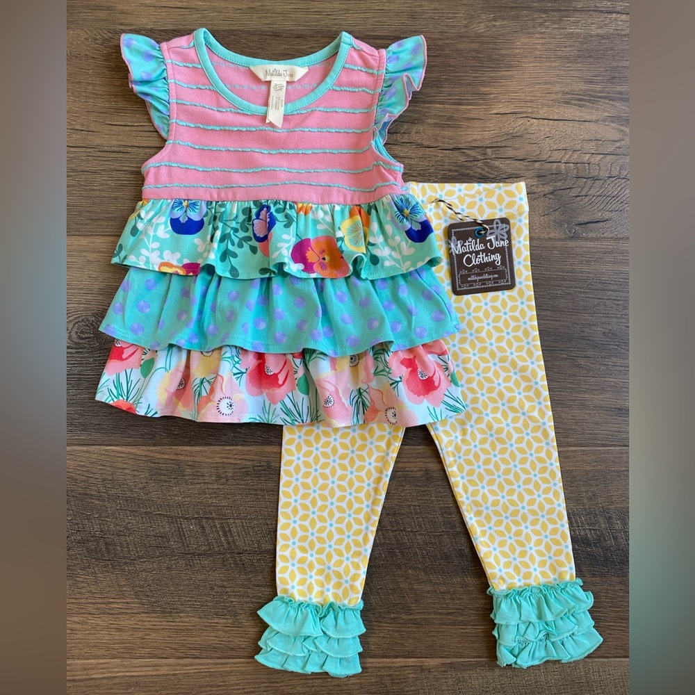 VGUC Matilda Jane Floral Ruffle Top - Picture 5 of 6